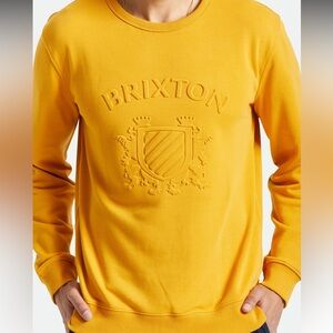 Brixton Men's Mustard Crewneck Sweater